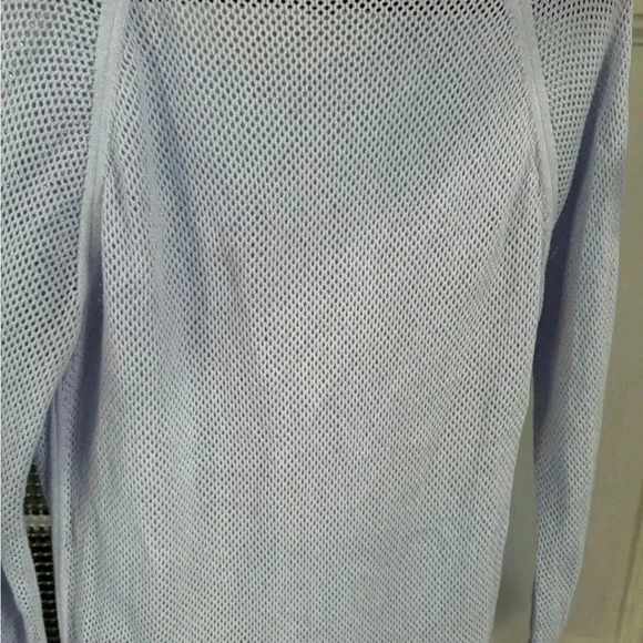 Dana Buchman periwinkle blue open weave knit top with bottom knot tie sz XL - Picture 5 of 10